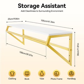ILWorkTLs Wall Mounted Clothes Rack with Top Shelf,Display Garment Rack,Heavy Duty Garment Bar for Home Retail