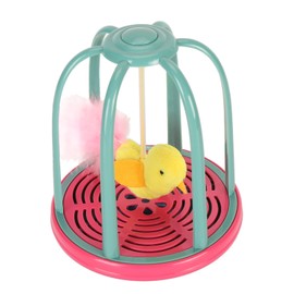 Bird Cage Cat Toy Electric Cat Squeaky Toy Interactive Boredom Anxiety Reduction Cat Toy for Adult Cats Red