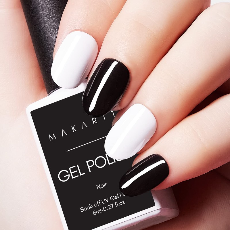 Makartt Gel Nail Polish Kit, Black White Nail Polish Gel