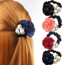 Beaded Hair Ties Crystal Hair Bands Elastic Ponytail Holders Rhinestone Hair Tie Hair Accessories for Women Stretchy and Non-Damage Ponytail Holders (10.Style)
