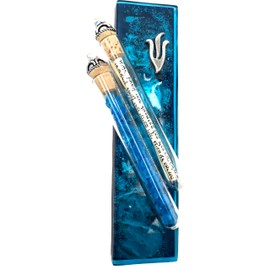 Tamara Baskin Art Glass Wedding Keepsakes Mezuzah, Gift Box and Non-Kosher Scroll Included Hand Made in The USA (Rustic Turquoise)