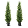 4FT Artificial Cedar Topiary Trees 2 Set, Realistic Fake Cypress