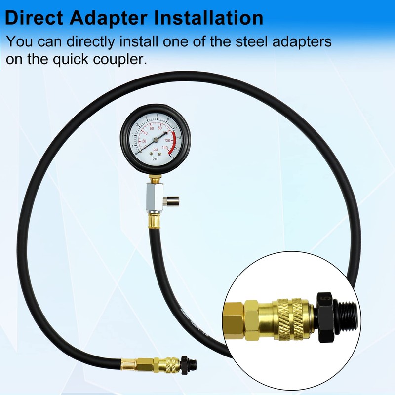 JoyFans Oil Pressure Tester Tool, 0-140PSI Oil Pressure Gauge Kit