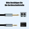 Leloco 3.5mm Klinke auf 6.35mm Klinke Kabel 2M, 6.35mm Klinkenstecker