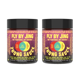 FLYBYJING Zhong Sauce, Spicy Sweet Savory Sichuan Chili Oil Sauce, All-Natural and Vegan, Versatile Blend of Soy Sauce, Chili Oil, Garlic and Spices, Good on Everything, 6oz (Pack of 2)