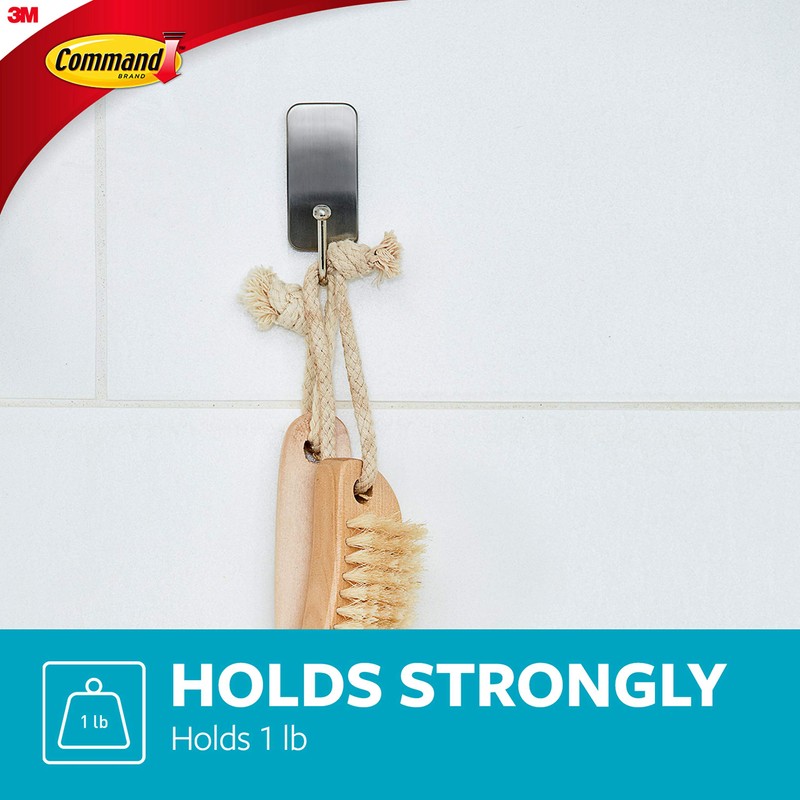 Command Small Bath Hook, Holds up to 1 lb, 1