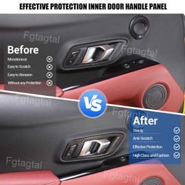 Fit for Toyota Supra GR A90 A91 MK5 2019-2025 Inner Door Handle Frame, ABS Door Inner Grab Handle Trim Cover Sticker, Car Interior Decoration Accessories, 2PCS (Carbon Fiber Pattern Black)