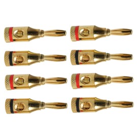 KOMBIUDA 8pcs Gold Plated Speaker Cable Banana Plug Connectors Durable Audio Wire Plugs for Up to Cables Stackable for Home Professional Use