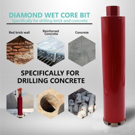 Fmiiour 3 Inch Wet Core Drill Bits,1-1/4''-7 Thread Core Drill Bit,14''Drilling Depth Diamond Core Drill Bit for Concrete Brick, Block, Masonry, Stone