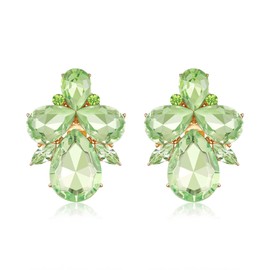 EVER FAITH Rhinestone Crystal Art Deco Stud Earrings Banquet Prom Sparkling Drop Marquise Earrings for Women Sapphire, Crystal