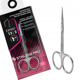 Staleks EXPERT 13 Type 3 SE-13/3 - Tijeras profesionales para cutículas para zurdos con gancho, cuchillas de precisión, afilado manual, acero inoxidab