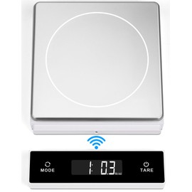 THINKSCALE 11lb Wireless Kitchen Scale with Pull-Out Display Magnetic, 1g/0.01oz Precise Stainless Steel Digital Food Scale for Cooking Baking, Keto and Meal Prep, USB Rechargeable, 6 Weight Units