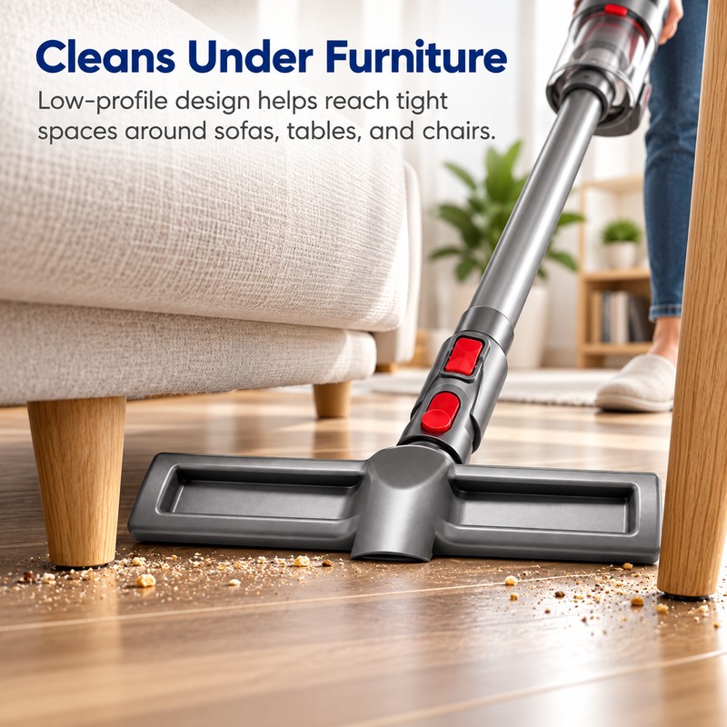 Floor Brush Attachment for Vacuum Cleaning – Red Bristle Replacement