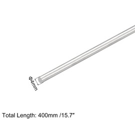 MECCANIXITY 304 Stainless Steel Round Rods, 4mm x 400mm Solid Shaft Rods for DIY Craft Model Car Helicopter Airplane, Pack of 5