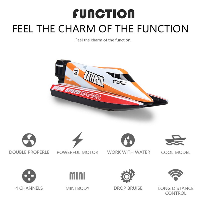 RC 2.4GHz Remote Control 4 Channel Mini Boat Racing Speedboat