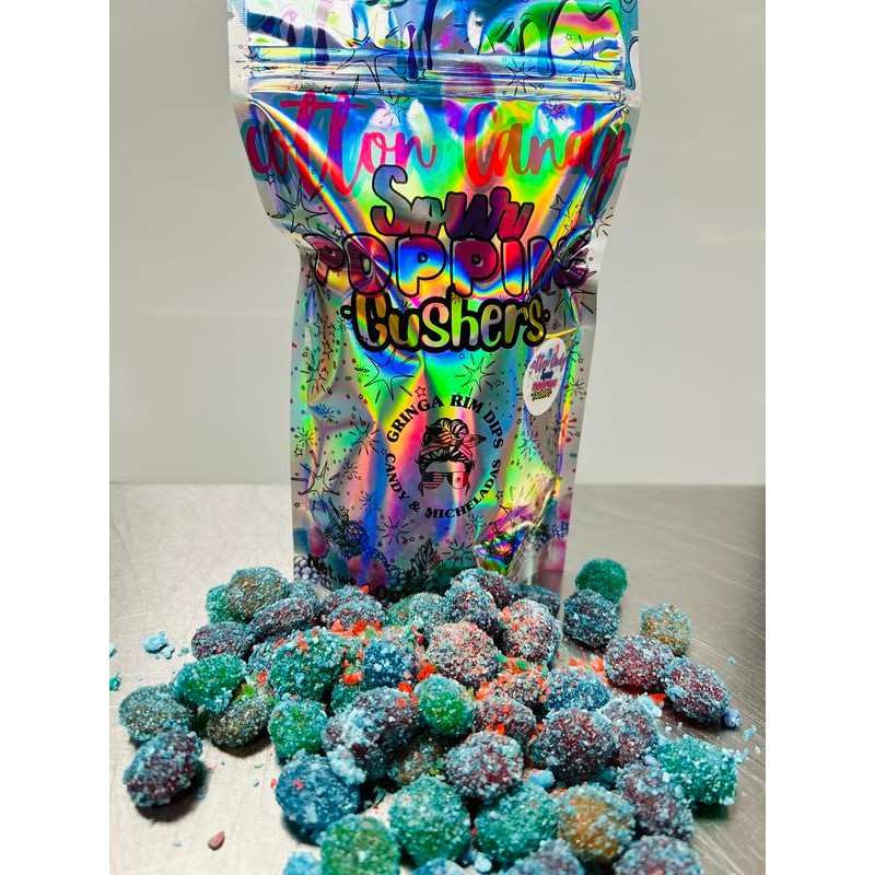 Gringas Sour cotton candy popping gushie - Bag/Jar Size: 10