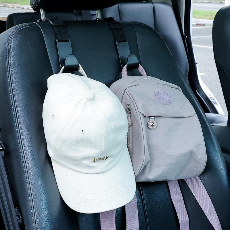 Amooca Car Headrest Hooks 4 Pack Adjustable Universal Fit Auto