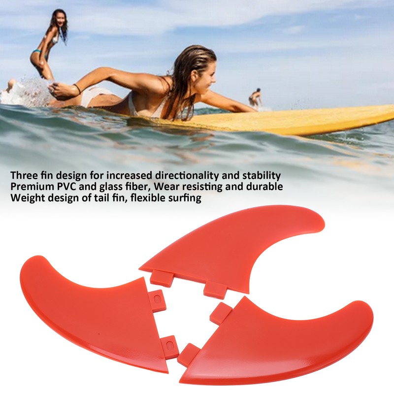 3Pcs Surfboard Fins Glass Fiber Thruster Fin Sets Surf Accessories