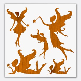 Fairy Girl with Wings Stencil, 5.5 x 5.5 Inch Reusable Plastic Template for Painting Fantasy Crafts DIY Projects and Home Decor