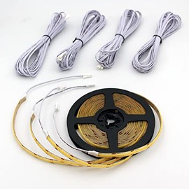 KOMIGAN 4 Pack Cuttable COB LED Strip Lights with 16.4ft Long Extension Cable Used for Indoor LED Stair Lights (40 inch, Warm White 3000K)