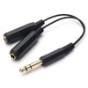 SiYear 6.35mm 1/4" male plug Stereo to 2 Dual 1/4