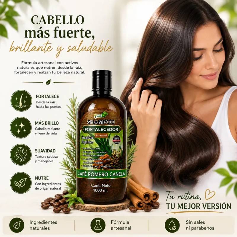 Shampoo Café Romero Y Canela Vida Natural Fortalecedor 1l