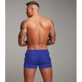 Redqenting Mens Swim Trunks Quick Dry Swimwear Zipper Pockets, Swim Shorts with Mesh Liner Navy
