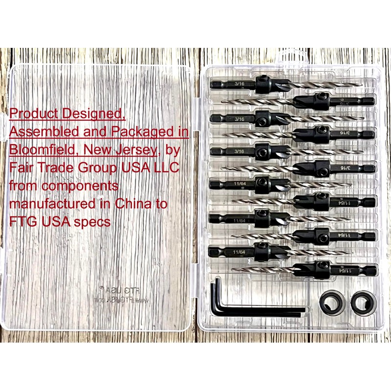FTG USA Countersink Drill Bit Set 6 Pc #8 (11/64"),