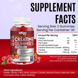 ProVita Health Creatine Monohydrate Gummies 4000mg for Men & Women - 60 Chewable Creatine Gummies Strawberry Flavoured Creatine | Pre Workout Gym Supplement| Keto | Vegan | (1 Months Supply) (2)