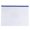 Pack of 12 A4+ Foolscap Clear Zippy Bags with Blue