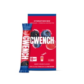 Cwench Electrolytes Powder Hydration Packets Mix with Celtic Salt, Berry Crush 10 Count