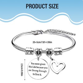 UEIOAVL Bracelets for Women, 1 Piece Friendship Bracelet for Women Inspirational Bracelet for Women Bracelet for Women and Girls Gift for Graduation Birthday Christmas (Silver)