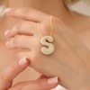 Letter Necklace Gold Initial Necklaces for Women Dainty Puffy A-Z