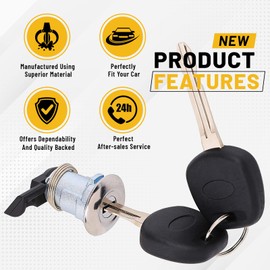 BOMLING Fuel Door Lock Cylinder with 2 Key Compatible with 1995-2004 Toyota Tacoma 2000-2003 Tundra Replace 69058-35140, 69058-29016, Fuel Filler Lid Lock Cylinder