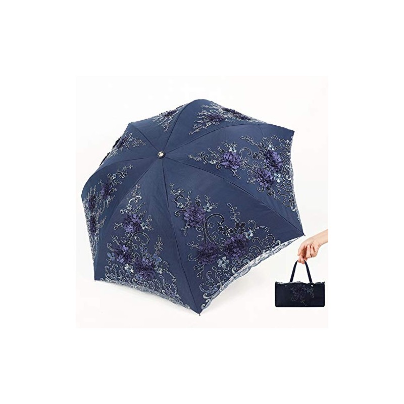 Honeystore Vintage Lace UV Sun Parasol Folding 3D Flower Embroidery