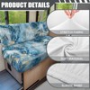 Knextrepoy Blue Marble Print RV Dinette Cushion Covers RV Stretch