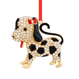 DISJOURNEY Metal Dog Christmas Ornaments - Christmas Tree Decorative Hanging Ornaments Dog Decor for Home Christmas Tree Decorations Keepsake Gifts for Women Kids Girls Boys Friends Mom