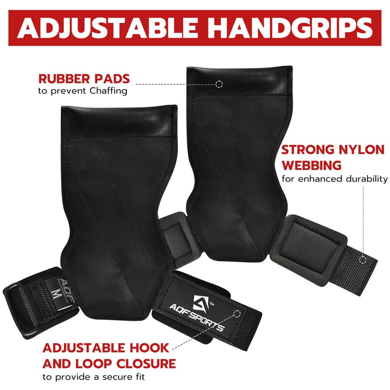 AQF Weight Lifting Hand Grips with Wrist Support – Anti-Slip