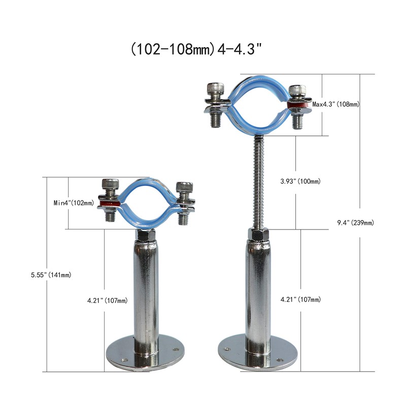 WYKA 4 to 4-1/4 Inch Ceiling Mount Pipe Support,2 Pack