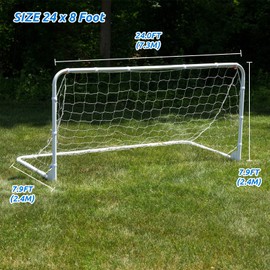 Soccer Goal Nets, Football Net Sports Replacement Post Net for 6' x 4', 8' x 6', 12' x 6't, 24' x 8' Soccer Goals - Not Include Posts (24 x 8 Foot)