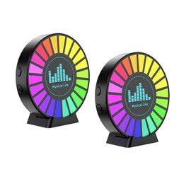 MAGIC SELECT 2 Pack RGB Ambient Light Music Sync Lights, Dynamic Rhythm Ambient Lights Voice-Activated Induction Decorative Light. Car Aromatherapy.