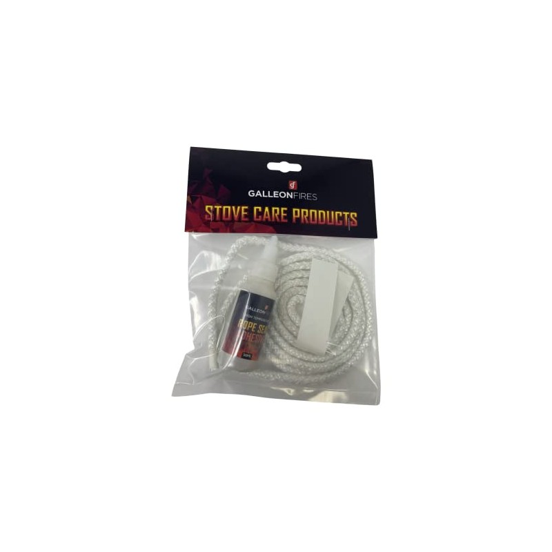 6mm White Stove Rope Kit 2m for Stove Door Seal