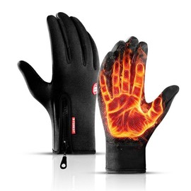 【Valentine's Day Gift】Touch Screen Warm Gloves - Waterproof, Windproof, Non-slip, Outdoor Activities in Winter, Full Finger Design with Zipper Closure, Hand Washable, Winter Sports Accessory | Zipper Closure Gloves | Flexible Winter Gloves - sizes: M