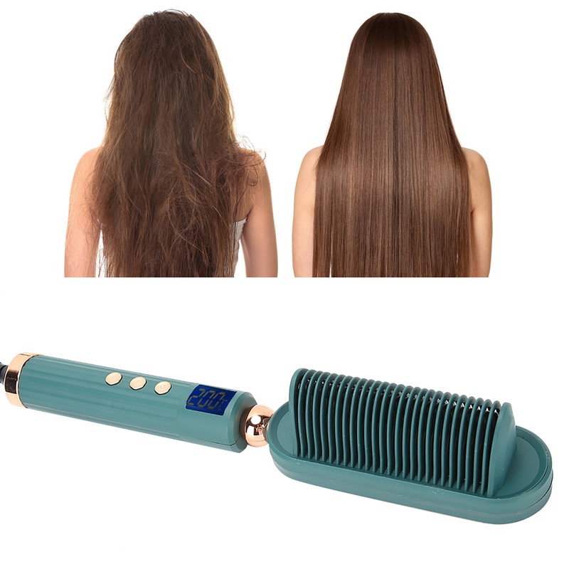 Professional Electric Hair Comb Brush Ionic Hair Straightener Hairstyling Tool