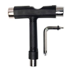 Switch All-in-One Skate Tools Tools for Skateboards Multifunctional Portable Skateboard Longboard T Tool Accessories with T-Type Key and L-Type Phillips Key Screwdriver - Black