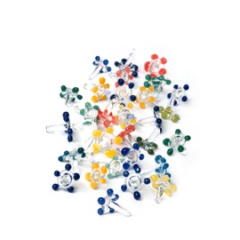 Daisy Decorative Gems, Flower Glass Beads - Thicker and Consistently Sized (1/4" to 3/8" inches) Assorted Colors (120 Pack)