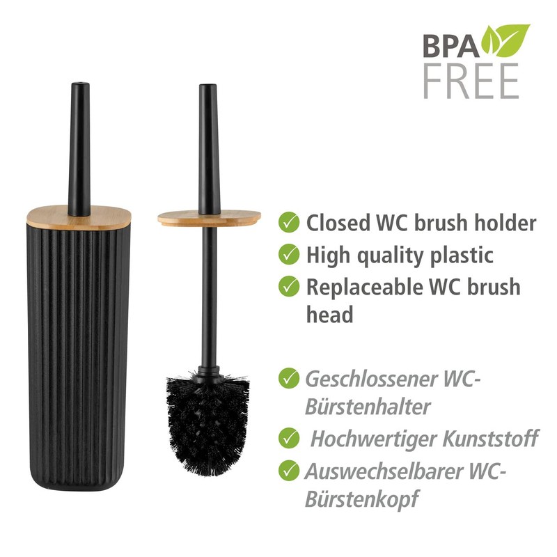 WENKO Rotello Toilet Brush Set Black