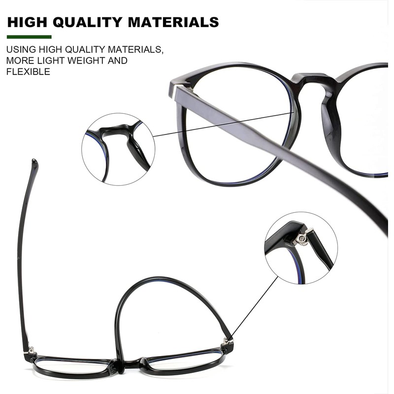 Przene 3 Pack Blue Light Blocking Glasses Women/Men,Retro Round Computer