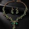 Yy. 2pzs 45cm Collar Y Aretes Con Diseño De Enredadera
