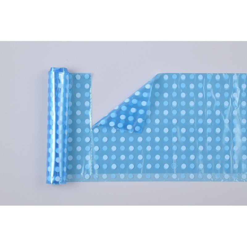 ストリックスデザイン ポリ風呂敷 日本製 ロール巻 10枚 青 水玉 70×70cm 切り取り線付き ビニール